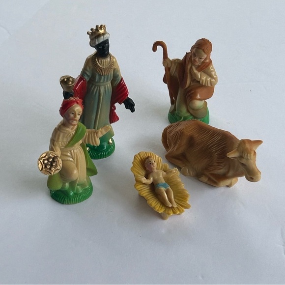 Vintage RARE 5 piece painted Nativity scene, figures, holiday, religious - Picture 9 of 10